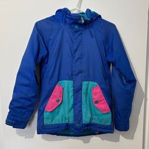 Burton Y2K Kids Jacket in Blue with Pink and Teal Accents